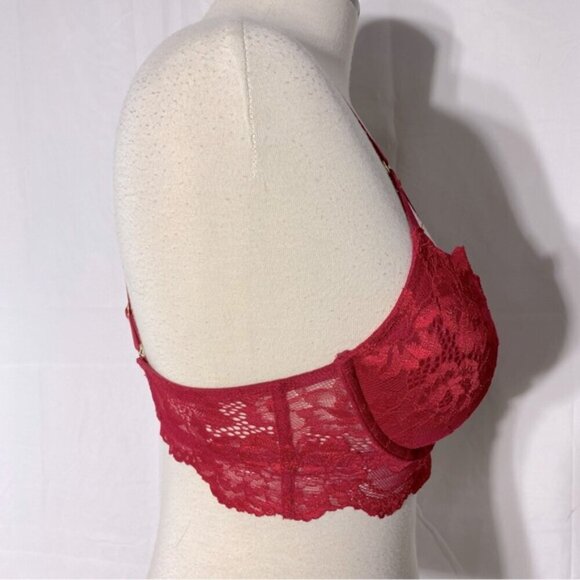 La Senza Beyond Sexy Red Lace Strappy Push Up Bra 32C - Picture 5 of 14